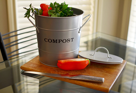 Exaco 2 in 1 Compost Bucket, White