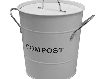 LELINTA 2-in-1 Kitchen Compost Bucket with Lid - Stainless Steel