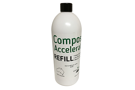 Refill bottle compost accelerator