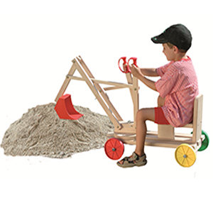 Excavator wooden toy