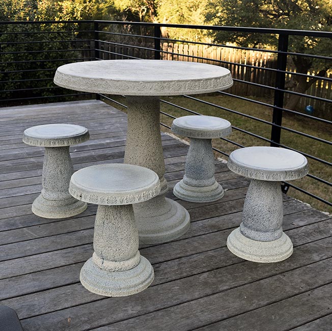 Table w 4 Stools - Distressed Sandstone