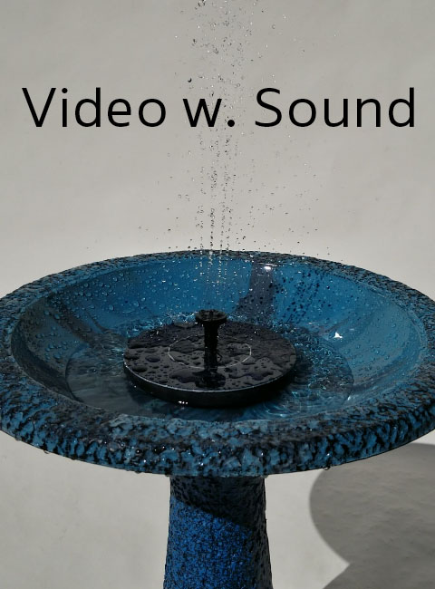 solar birdbath round base video with sound