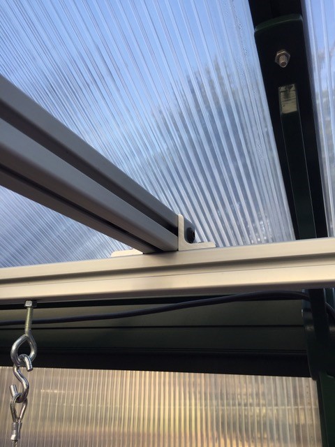 80/20 aluminum t-slot system in greenhouse