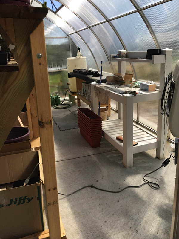 side view greenhouse shelving