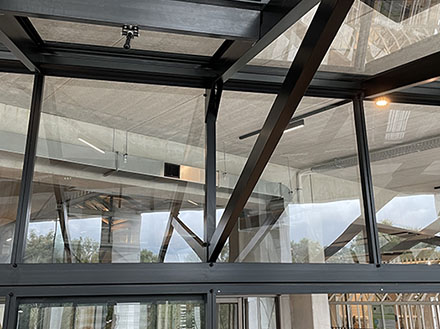 Modern greenhouse roof details