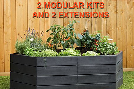 modular raised bed with length extensions