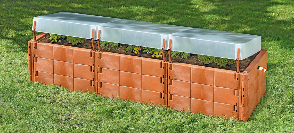 Raised Bed Cold Frame Planter Three sections