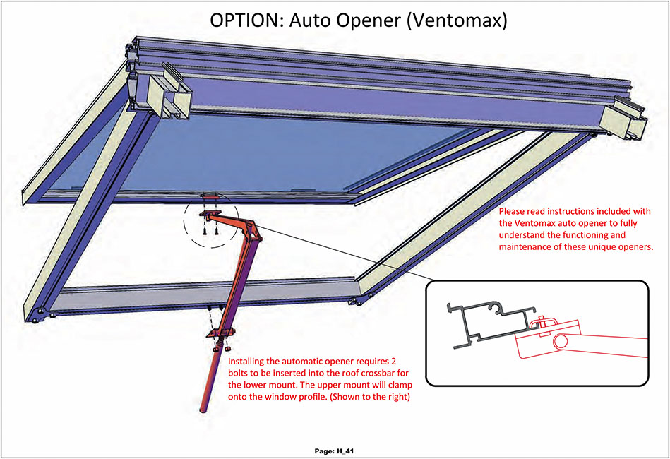automatic greenhouse roof window opener