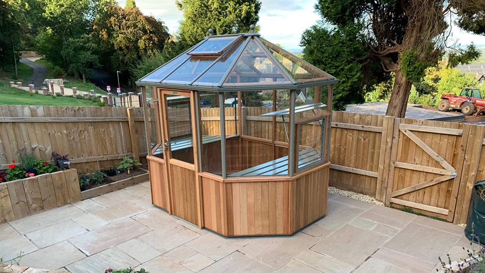 Octagonal cedar greenhouse by alton