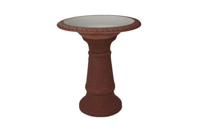 scroll vine bird bath