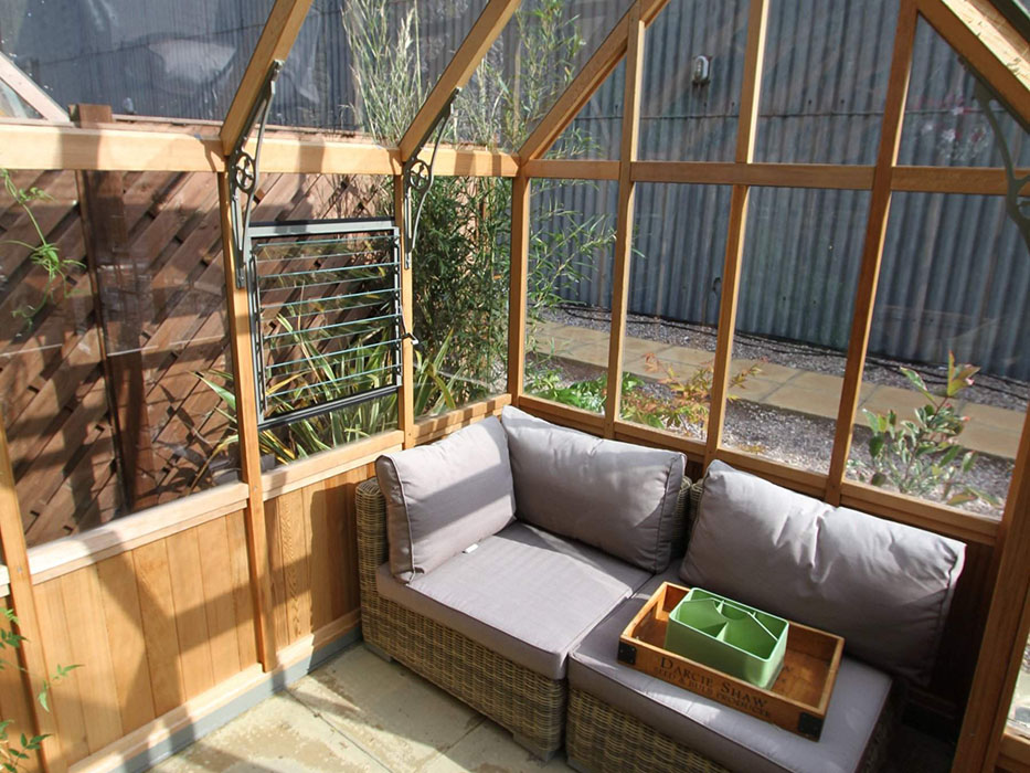 Durham Cedar Greenhouse Interior