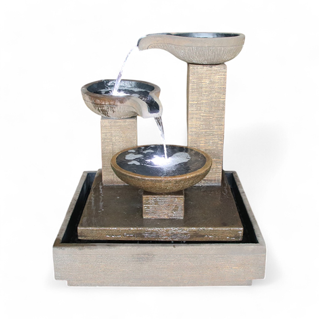 trio bowl fountain rust