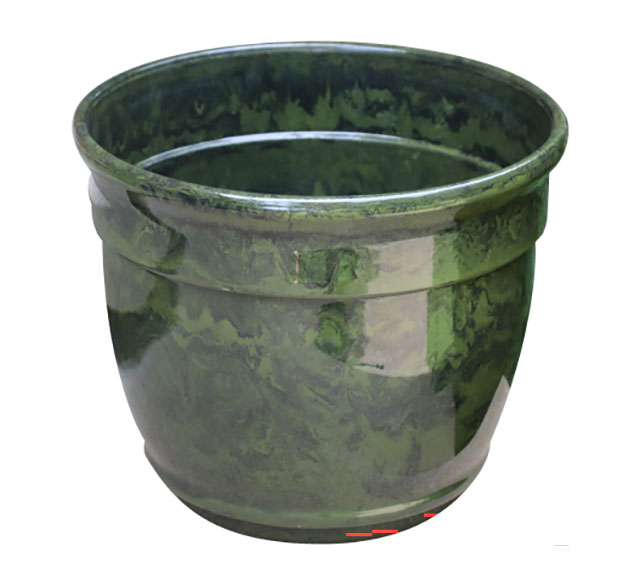 marbleized planter green