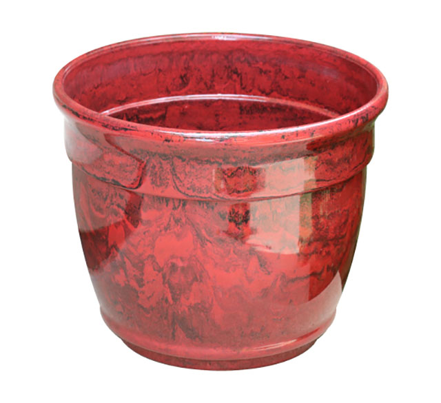 marbleized planter red